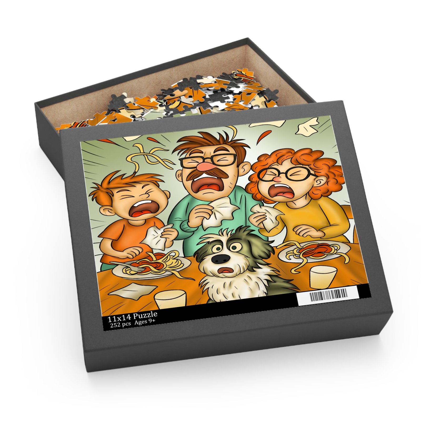 Family Spaghetti Sneeze Puzzle — Funny Family Dinner Jigsaw (120/252/500pcs) - Image 3