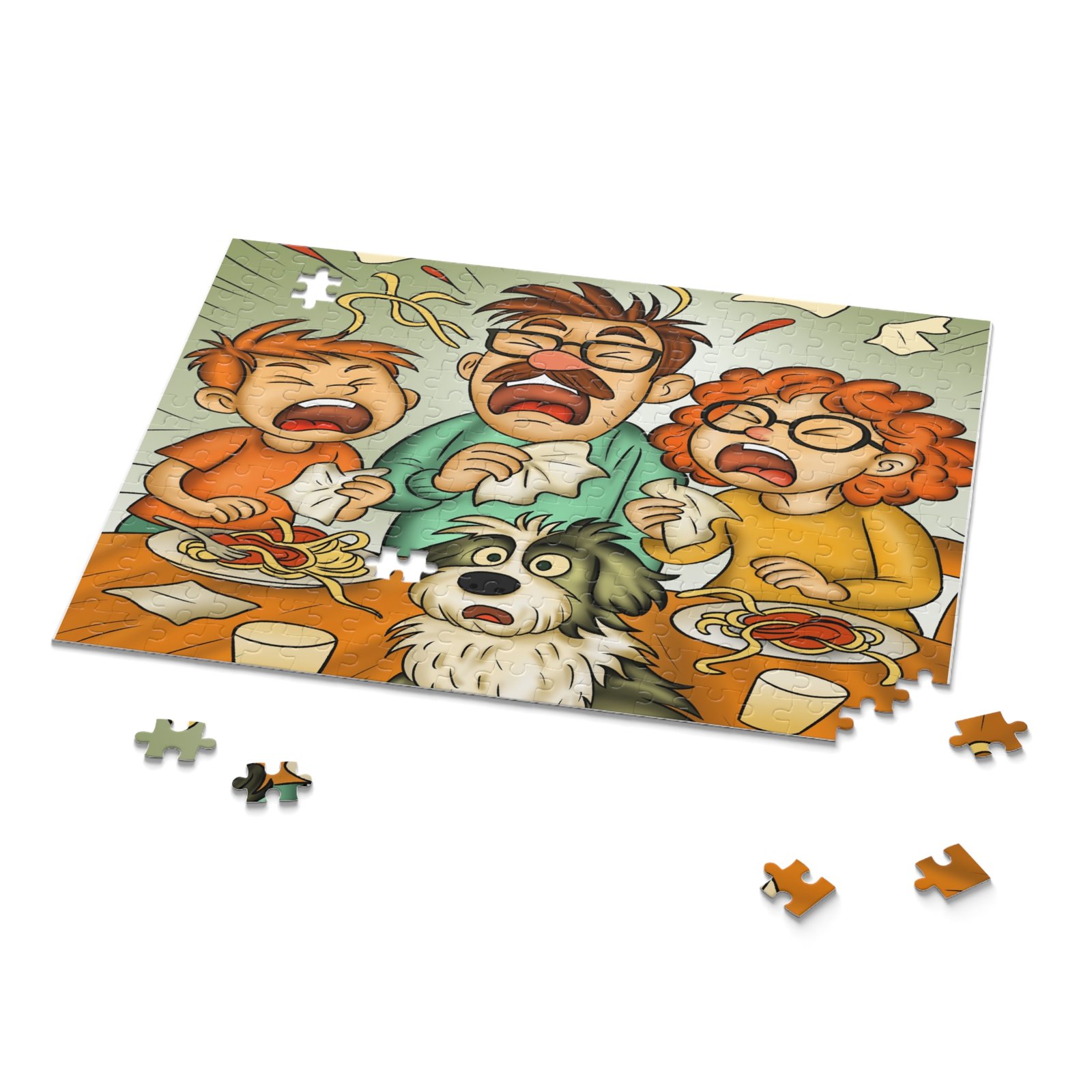 Family Spaghetti Sneeze Puzzle — Funny Family Dinner Jigsaw (120/252/500pcs) - Image 4