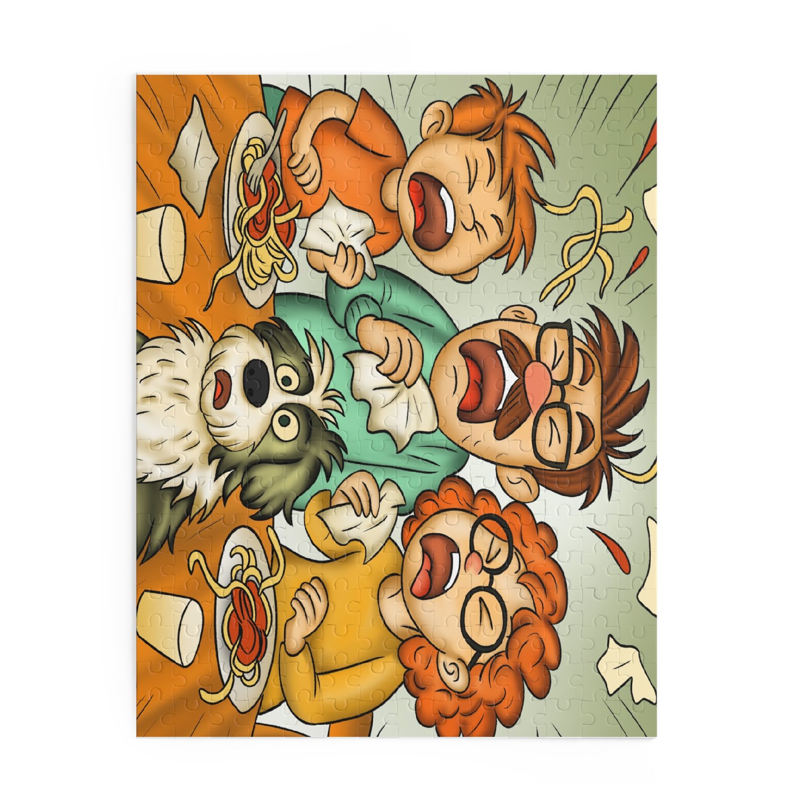 Family Spaghetti Sneeze Puzzle — Funny Family Dinner Jigsaw (120/252/500pcs) - Image 2